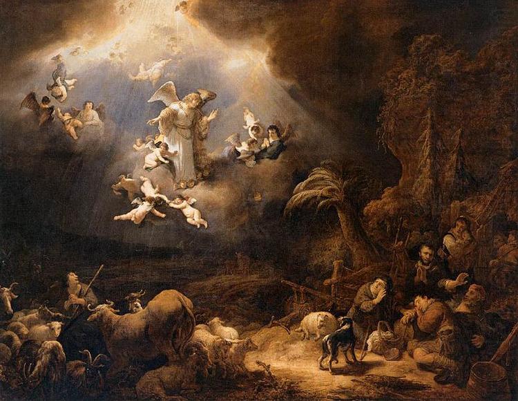 Govert flinck Angels Announcing the Birth of Christ to the Shepherds china oil painting image